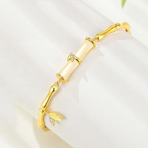 Bamboo Charm Pendant Women's Bracelet Adjustable Simple Bamboo Leaf Charm Pendant Premium Bracelet