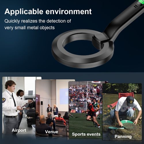 Portable metal detector with 360° rotating coil and LCD alarm - outdoor treasure hunting equipment, security checks, gold prospecting - lightweight and durable design, modern stylish scanner, comfortable handle, portable and reliable, designed for enthusiasts