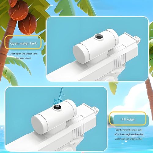 Prank Water Gun, Prank Gun, Compulsive Two-Way Water Guns, Reverse Prank Surprise Water Guns - Shoots Back at User! Hilarious Novelty Toy for Parties & Summer Fun (White)