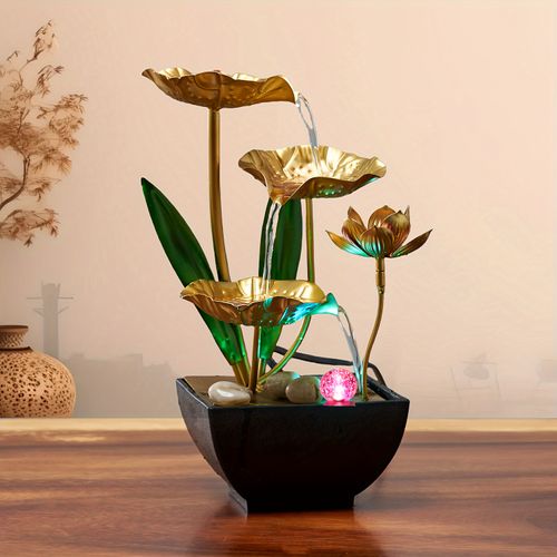 Small indoor fountain with automatic humidifier, desktop decoration suitable for relaxing crafts in the living room and bedroom