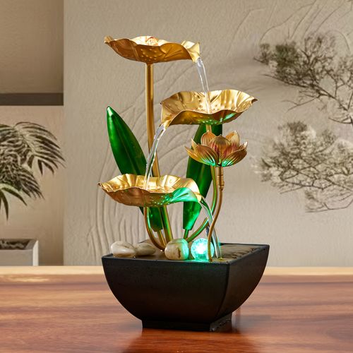 Small indoor fountain with automatic humidifier, desktop decoration suitable for relaxing crafts in the living room and bedroom