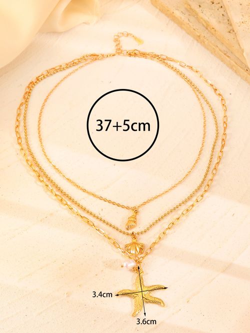 European and American cross-border exaggerated ocean style baroque alloy pendants women's jewelry personalized fashion necklaces