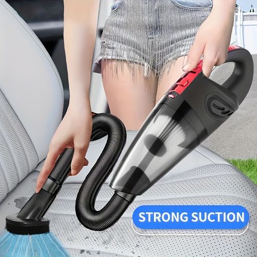 Car vacuum cleaner with five matching accessories for car interior, home and pet cleaning.