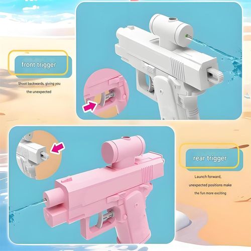 Prank Water Gun, Prank Gun, Compulsive Two-Way Water Guns, Reverse Prank Surprise Water Guns - Shoots Back at User! Hilarious Novelty Toy for Parties & Summer Fun (White)