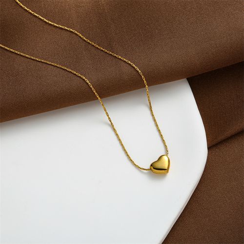 Minimally exquisite niche light luxury love necklace pendant necklace that does not fade 18K rose gold titanium steel lock chain for women