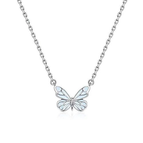 The Butterfly Light necklace is a new, simple, light luxury and fashionable style for women. It features a blue, luminous and dynamic Butterfly Forest Aurora collarbone chain