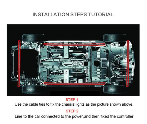 Rainbow Voice-Control Car Chassis Lights Ambient Decorative Undercar Lights 90*120cm