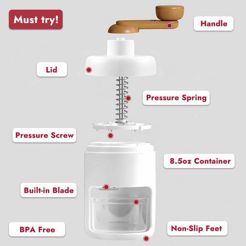 Shaved Ice Maker Machine for Home Outdoor Picnics Portable Ice Shaver Hand Crank Maker Machine Ice Crusher for Snow Cones