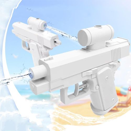 Prank Water Gun, Prank Gun, Compulsive Two-Way Water Guns, Reverse Prank Surprise Water Guns - Shoots Back at User! Hilarious Novelty Toy for Parties & Summer Fun (White)