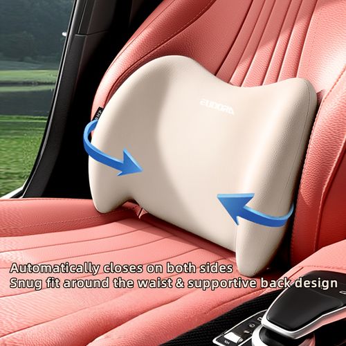 Car Headrest and Lumbar Support Set | Comfortable Upgrade for Autumn and Winter | Ergonomic Fit Design | High-Density Foam Filling | Comfortable for Long-Distance Driving | Includes 1 Headrest + 1 Lumbar Support