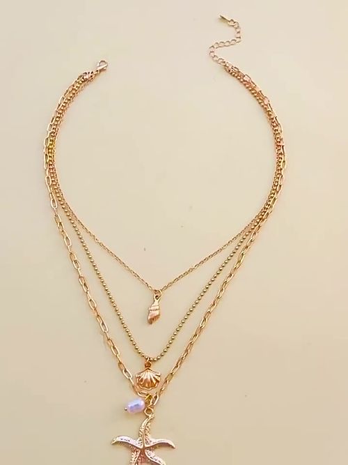 European and American cross-border exaggerated ocean style baroque alloy pendants women's jewelry personalized fashion necklaces