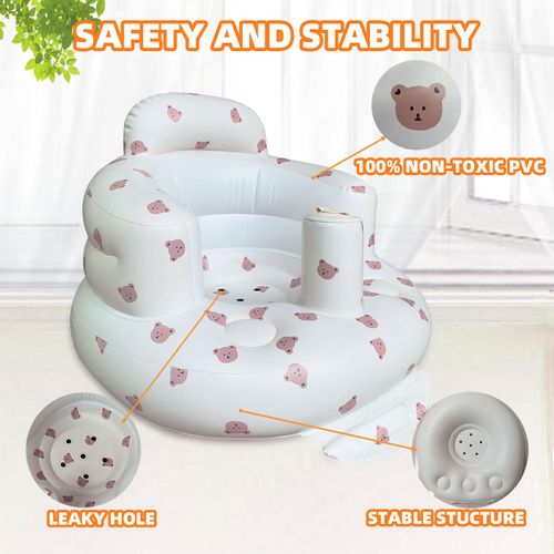Modern Baby Learning Chair PVC Inflatable Sofa Seat Toy for Kids Soft Plastic Small Sofa for Bedroom & Living Room Home Use