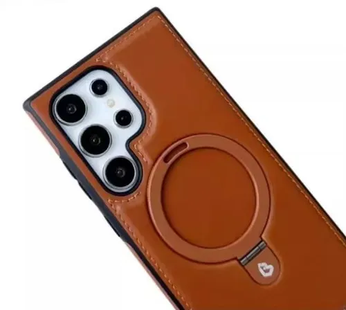 Luxury PU Leather Holder Magnetic Phone Case for Samsung Galaxy S25 S24 S23 S22 Ultra Plus Wireless Charging Cases 1342 sales