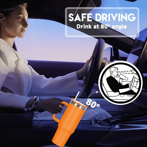 1 Pack, 40 oz Stainless Steel Insulated Mug with Handle and Straw Lid, Sports, Fitness, Outdoor Travel Water Cup, Reusable Car Coffee Cup, Large Capacity 400 oz Water Bottle, Variety of Bright Colours, Perfect for Camping, Driving, Birthday.