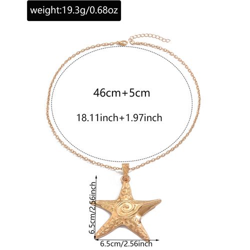 Exaggerated starfish swirl loop double necklace Ocean resort style necklace collarbone chain