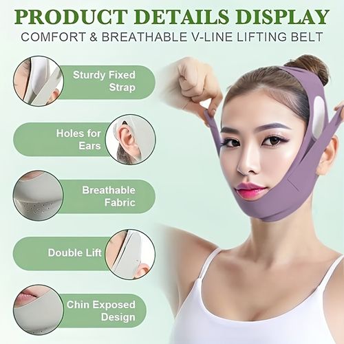 V-face facial lift, full-face anti-sagging sleep mask for double chin, V-face mask for facial contour lifting, sleep band for double chin and nasolabial folds, unisex