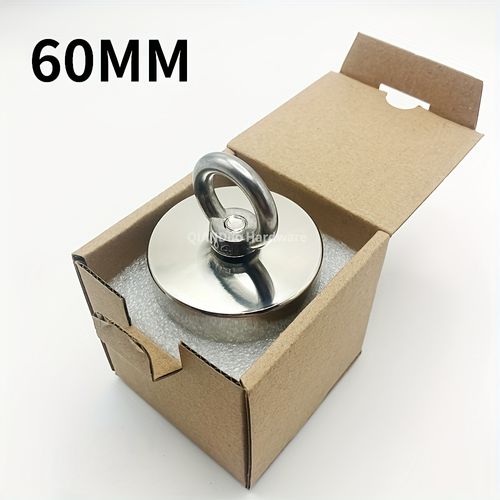 Heavy-Duty Fishing Magnetic Hook Set - Single-Sided Suction Cup, 2.36-Inch Diameter, 393.7-Inch Rope Holder and Hanging Ring, Maximum Pull Force 286.6 lbs