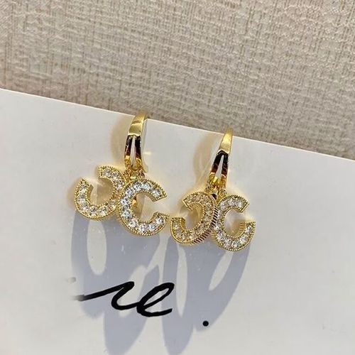 Name-brand letter logo jewelry CC design fashion exaggerated large hoop earrings