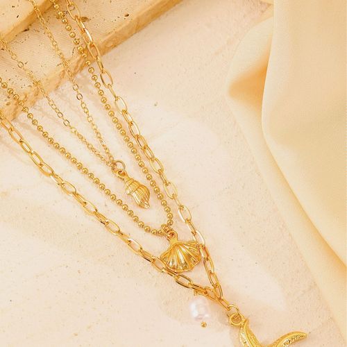 European and American cross-border exaggerated ocean style baroque alloy pendants women's jewelry personalized fashion necklaces