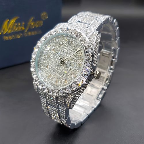 Classic business ice water diamond watch, classic fashion watch.