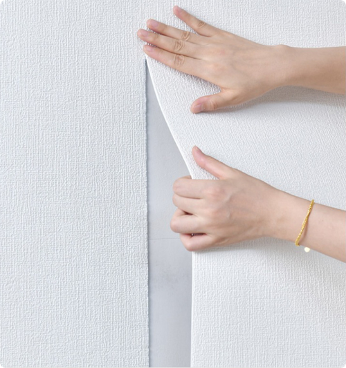 Linen Wallpaper Self Adhesive Waterproof Moisture Resistant Mold Resistant Wall Covering 3D Three-dimensional Wall Wallpaper Bedroom Warm Renovation Wall Sticker (3 Meters)