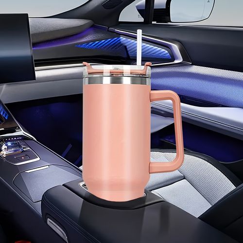 1 Pack, 40 oz Stainless Steel Insulated Mug with Handle and Straw Lid, Sports, Fitness, Outdoor Travel Water Cup, Reusable Car Coffee Cup, Large Capacity 400 oz Water Bottle, Variety of Bright Colours, Perfect for Camping, Driving, Birthday.