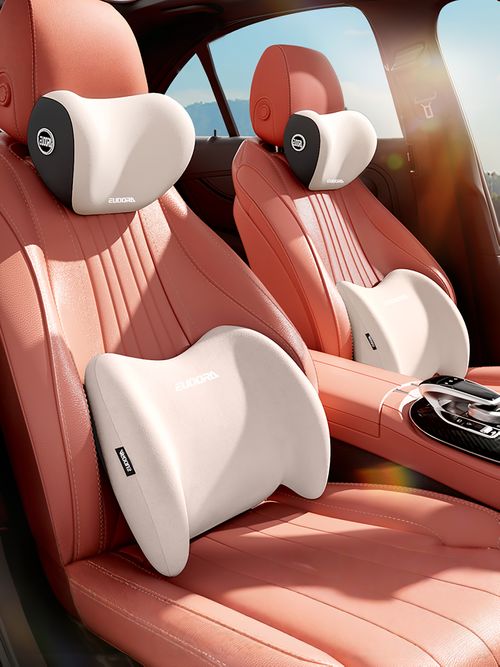 Car Headrest and Lumbar Support Set | Comfortable Upgrade for Autumn and Winter | Ergonomic Fit Design | High-Density Foam Filling | Comfortable for Long-Distance Driving | Includes 1 Headrest + 1 Lumbar Support