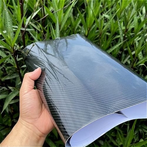 1 roll 19.69 inches x 59.84 inches 6D High Gloss Black Carbon Fiber Coated Bubble-Free Air Release Car Wrap Film, DIY Car Sticker, Durable PVC Material, Car Exterior Styling