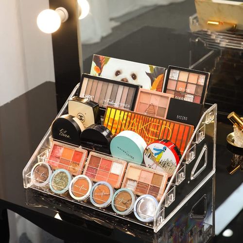 Nail Polish Organizer 72 Bottles of 6 Layers Sunglass Organizer Acrylic Display Rack Eyeglasses Storage Essential Oils Holder Makeup Organizer No Tool Needed Assembly, Clear