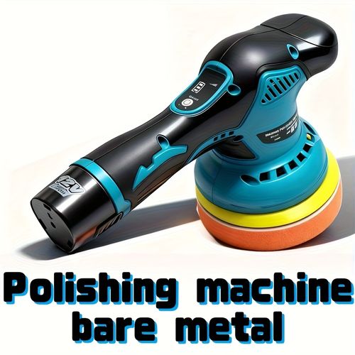 Cordless car polisher, car polishing kit, with battery, 8-speed adjustable, maximum speed 5000 RPM, 5-inch polishing pad with button, suitable for car detailing and scratch removal