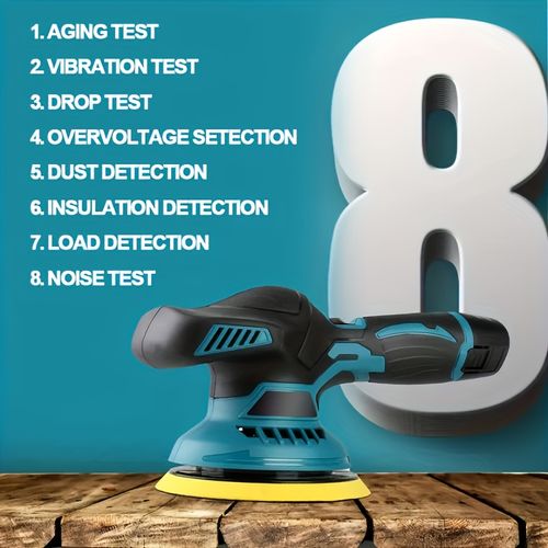 Cordless car polisher, car polishing kit, with battery, 8-speed adjustable, maximum speed 5000 RPM, 5-inch polishing pad with button, suitable for car detailing and scratch removal