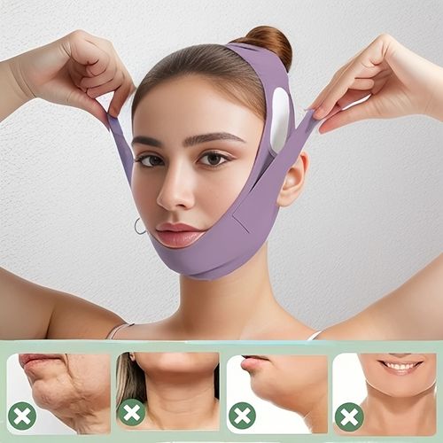 V-face facial lift, full-face anti-sagging sleep mask for double chin, V-face mask for facial contour lifting, sleep band for double chin and nasolabial folds, unisex