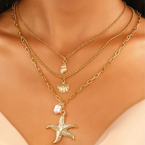 European and American cross-border exaggerated ocean style baroque alloy pendants women's jewelry personalized fashion necklaces
