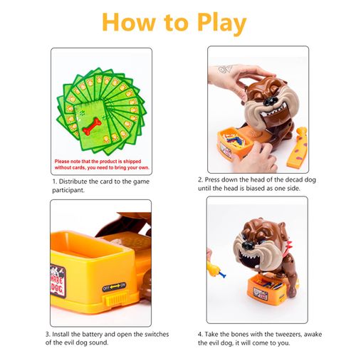 Bulldog Tricky Toy Games, Bones Cards Toy Games Flake Out Bad for Parent Child Kid with Barking, HandEye Coordination Development(Send a card)