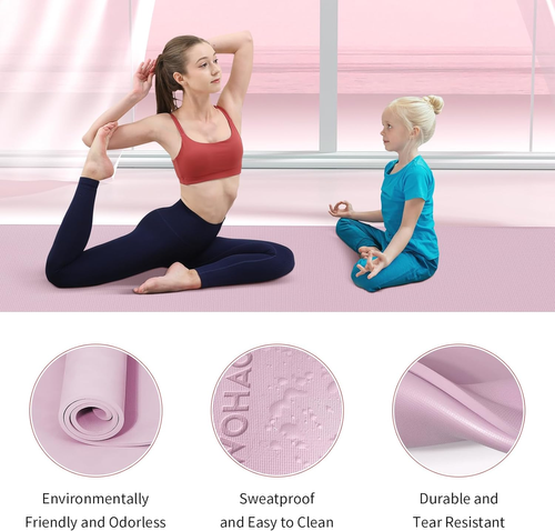 10mm Thick Non-Slip Yoga Mat - Large 72x32, Eco-Friendly & Odorless with Carrying Strap, Extra Wide & Durable for Yoga, Pilates & Home Gym