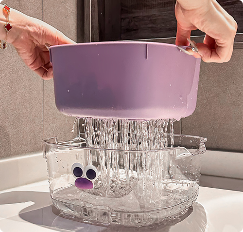 Double layer dopamine draining basket home cute fruit basket cleaning filtered water 2-in-1 thickened fruit plate washing basket