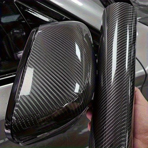 1 roll 19.69 inches x 59.84 inches 6D High Gloss Black Carbon Fiber Coated Bubble-Free Air Release Car Wrap Film, DIY Car Sticker, Durable PVC Material, Car Exterior Styling
