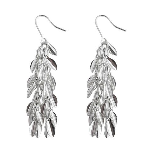 Tassel and wheat ear earrings, a fashionable and elegant Bohemian style, long and short tree leaf earrings with a high-end feel, ear hooks and earrings