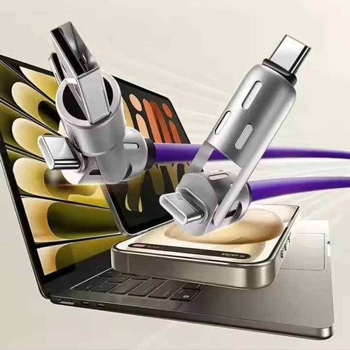 240W Super Fast Charging Cable 4 In 1 Multi Connectors Charger Rotating Elbow USB To Type-C 1.2M Mobile Phone Charger Cable