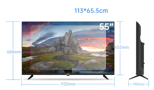 The TV LCD is 55 inches