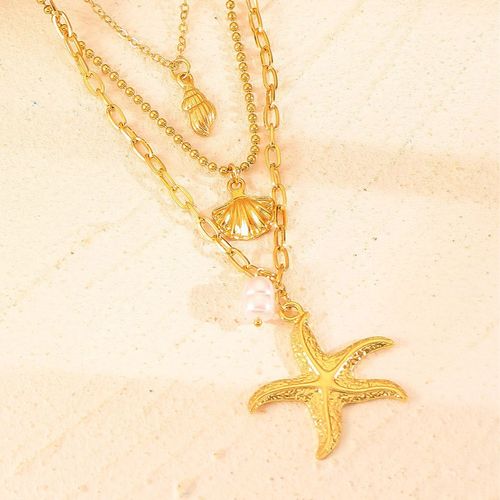 European and American cross-border exaggerated ocean style baroque alloy pendants women's jewelry personalized fashion necklaces
