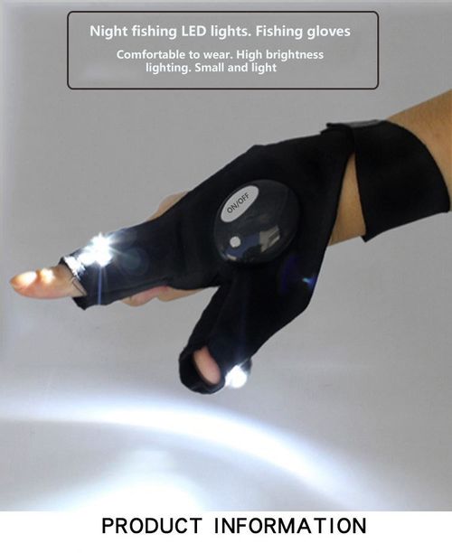 Outdoor Fishing Gloves LED Flashlight Light Gloves Perfect for Camping Night Running Cycling Gloves