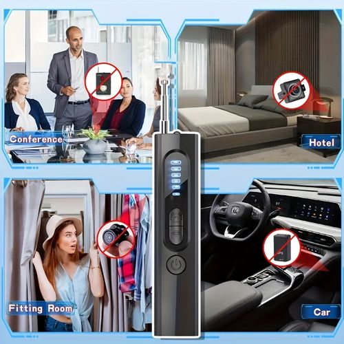 Global anti-surveillance precision detector | Strong magnetic adsorption + 3D stereoscopic scanning | Ultra-long battery life to detect hidden cameras, locators, privacy leak terminators, suitable for hotels, offices, private cars