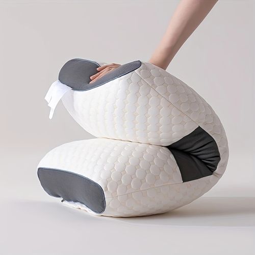 Cervical spine pillow rectangular massage non-collapsing knitted cotton pillow core adult