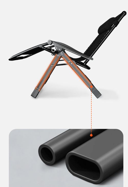 Folding Lazy Chair Black Office Recliner Single Person Foldable Chair Portable Backrest Zero Gravity Reinforced