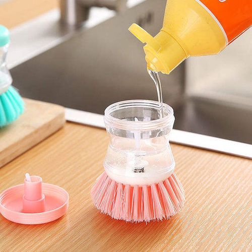 Liquid washing pot brush Press-type automatic liquid filling dishwashing brush does not stick to oil and does not damage the pan Multi-functional decontamination cleaning brush