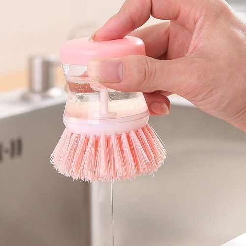 Liquid washing pot brush Press-type automatic liquid filling dishwashing brush does not stick to oil and does not damage the pan Multi-functional decontamination cleaning brush