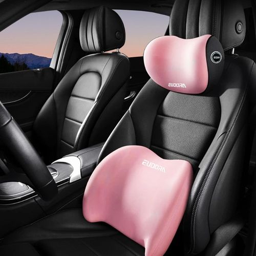 Car Headrest and Lumbar Support Set | Comfortable Upgrade for Autumn and Winter | Ergonomic Fit Design | High-Density Foam Filling | Comfortable for Long-Distance Driving | Includes 1 Headrest + 1 Lumbar Support