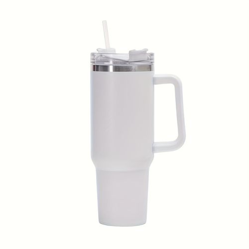1 Pack, 40 oz Stainless Steel Insulated Mug with Handle and Straw Lid, Sports, Fitness, Outdoor Travel Water Cup, Reusable Car Coffee Cup, Large Capacity 400 oz Water Bottle, Variety of Bright Colours, Perfect for Camping, Driving, Birthday.