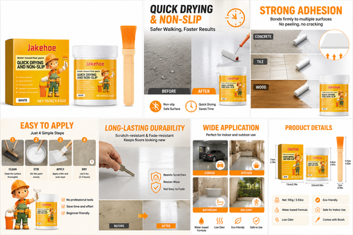 Jakehoe Waterborne Epoxy Durable Waterproof Aesthetic Apply Protective Floor Paint